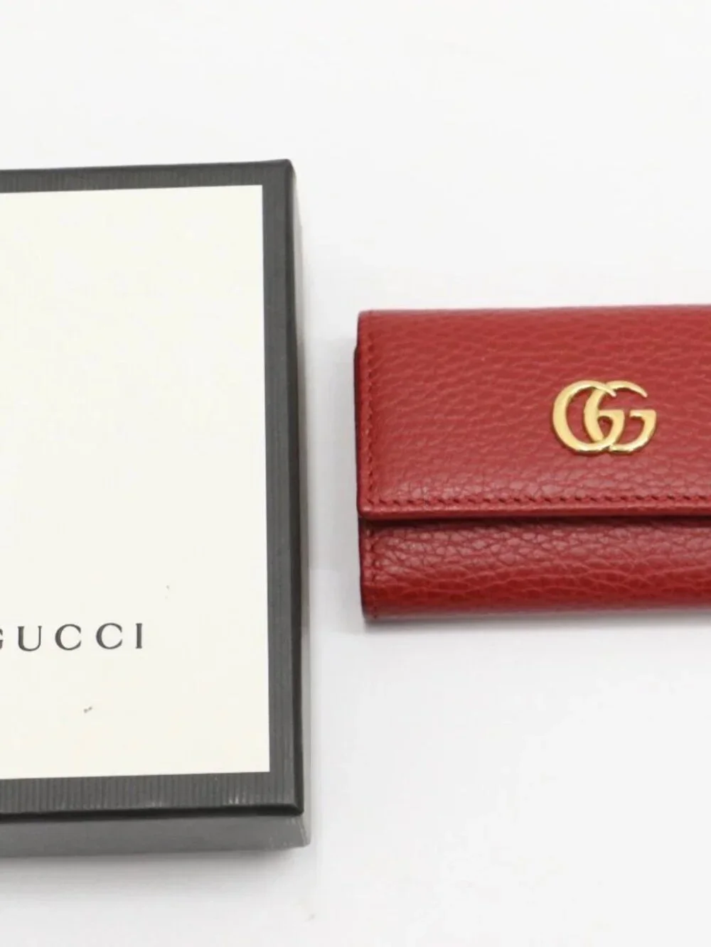 Gucci GG Red Marmont Leather 6 Ring Key Case Wallet
